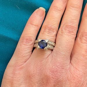Sapphire & CZ ring set